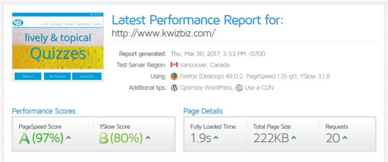 page load speed