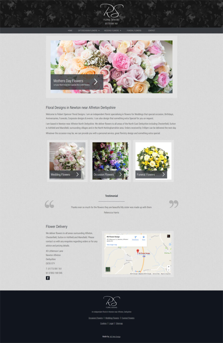 RS Floral Designs website