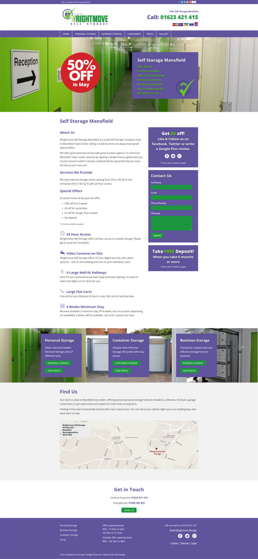 Wrightmove Self Storage website